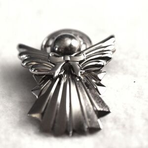 Vintage Guardian Angel Silver Tone Gently Worn 2 Inch Pendant Brooch
